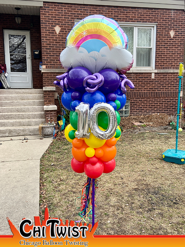 Rainbow Garland Balloon Pole