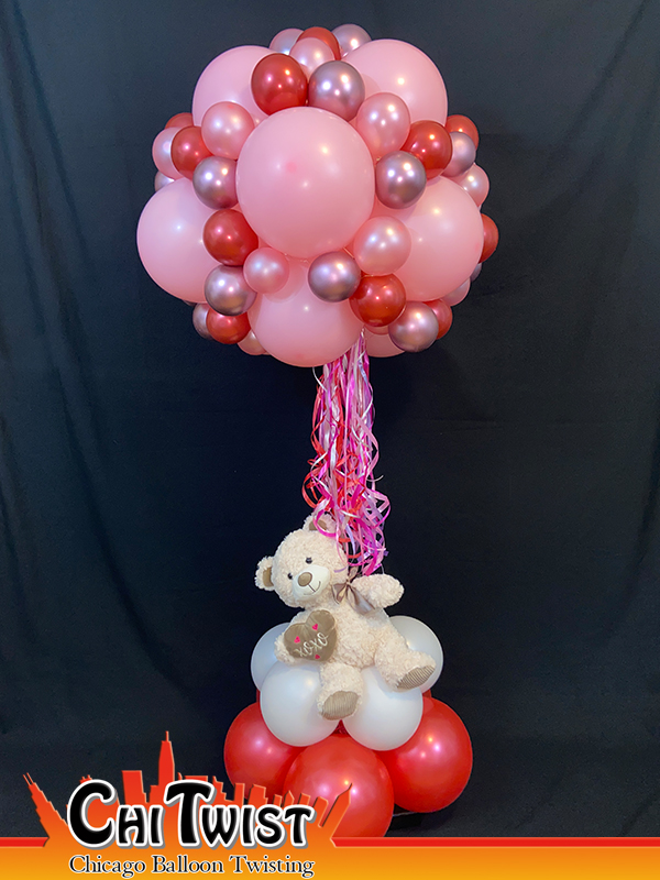 Pink and Purple Balloon Garland with a Kitty foil and number 12