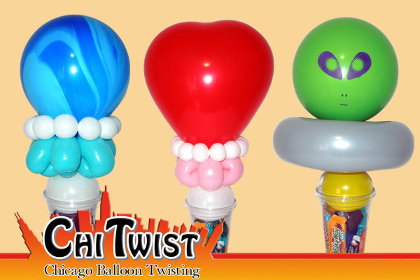 Swirly Jumbo Heart UFO Candy Cup Balloons