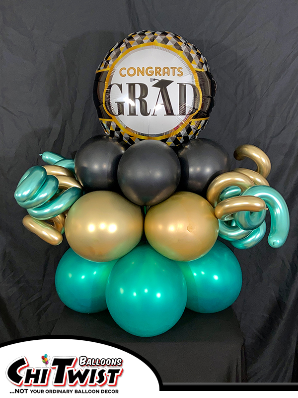 Graduation Balloon Decor Photos Chitwist Balloons Chicago Delivery - Balloon Decoration Ideas For Graduation